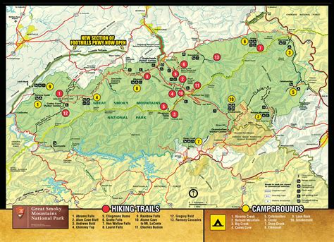 MAP Great Smoky Mountains National Park Map image